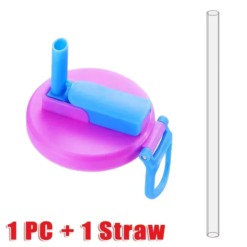Reusable Silicone Soda Can Lid with Straw - Leak-Proof Beverage Cover