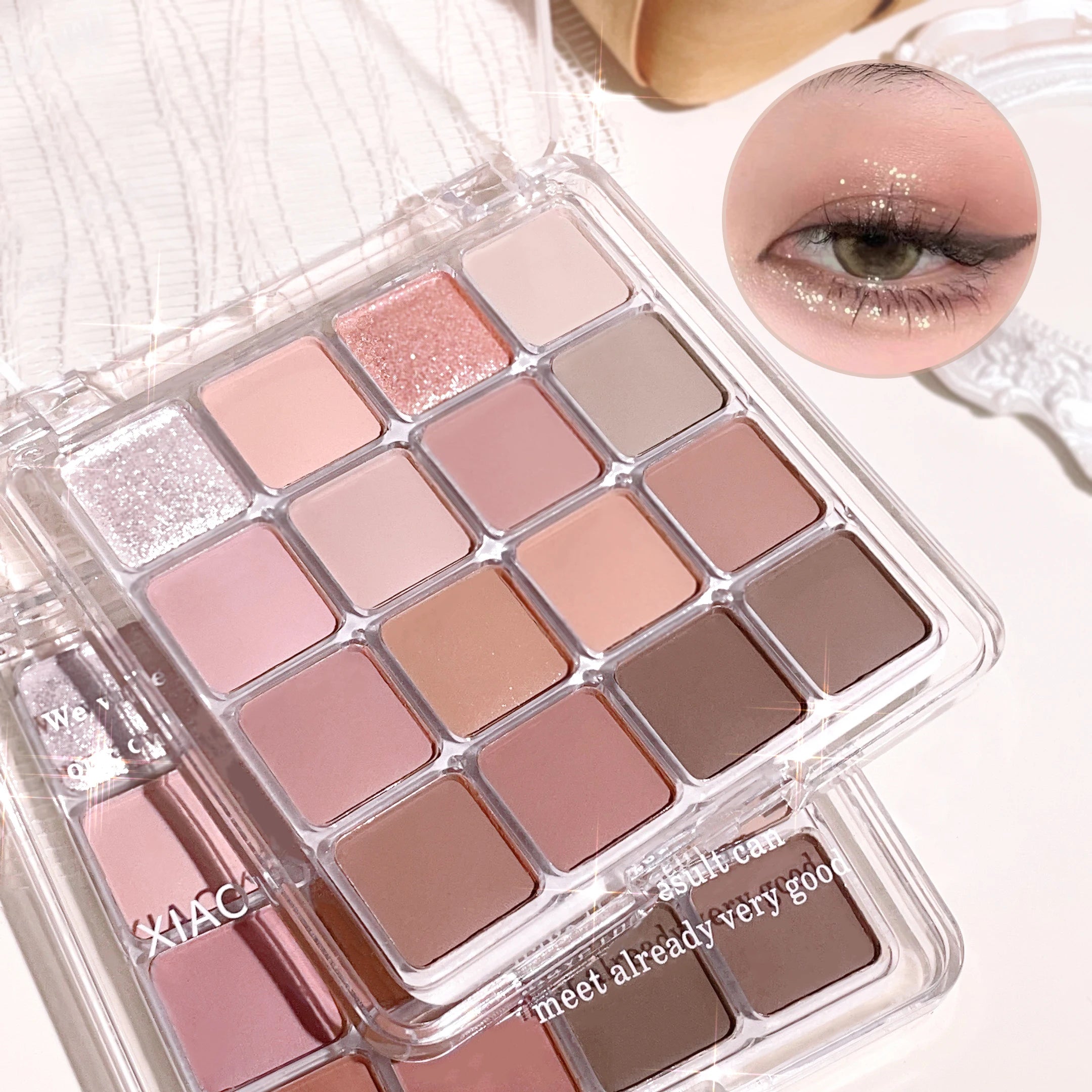 16-Color Sunset Magic Eyeshadow Palette – Pearlescent & Matte Earth Tones