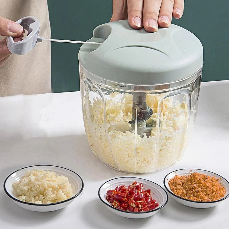 Manual Vegetable & Meat Chopper – Portable Garlic Press & Food Processor